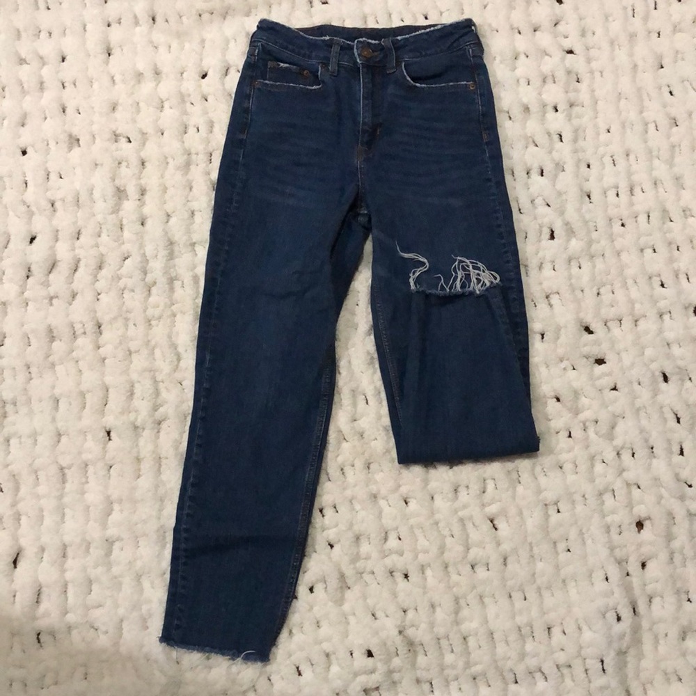 Dark cropped jeans